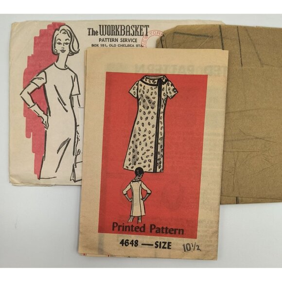 Vintage 1960s Workbasket Uncut Sewing Pattern 4648 For Womens Dress Size 10 1/2 - Picture 1 of 3